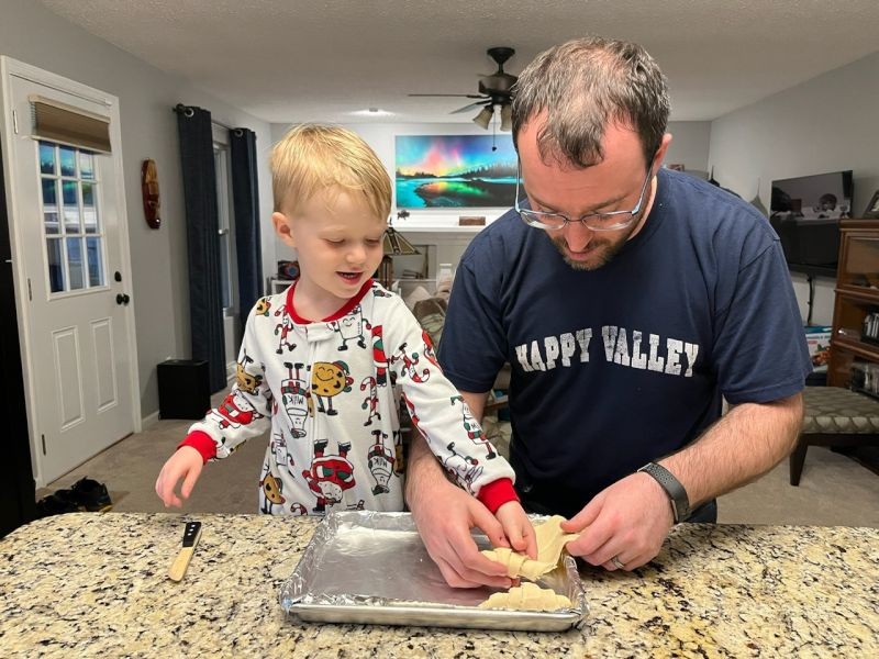 Making Crescent Rolls Together