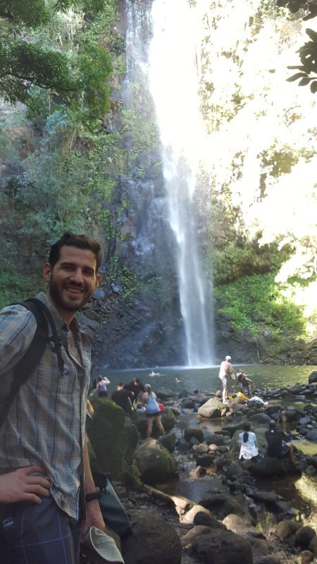 Fraser at a Waterfall in Hawaii