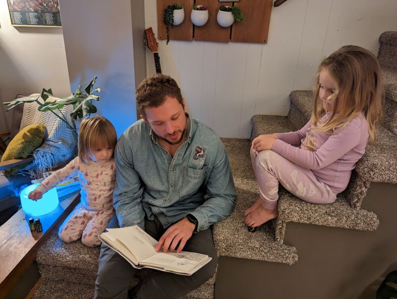 Brian Reading to Our Nieces