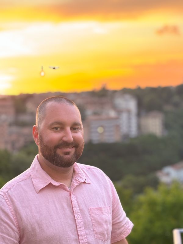 Andrew Enjoying the View in Tuscany